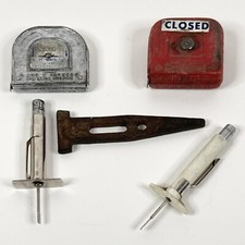 VINTAGE MADE IN THE USA TOOLS MILTON EATON TIRE TRED DEPTH TAPE MEASURE MIX LOT