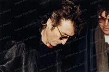 8x10 Print John Lennon Pictured with Mark David Chapman at Dakota New York 1980