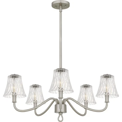 Quoizel MCK5030 McKinney 5 Light 30"W Taper Candle Chandelier - Nickel - Picture 1 of 12