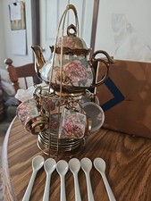 CHANJOON  Red Rose Ceramic Tea Set, Vintage 6...