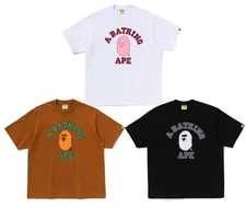 A BATHNIG APE Men's HAND DRAWN COLLEGE RELAXED FIT TEE 1L80110329 z