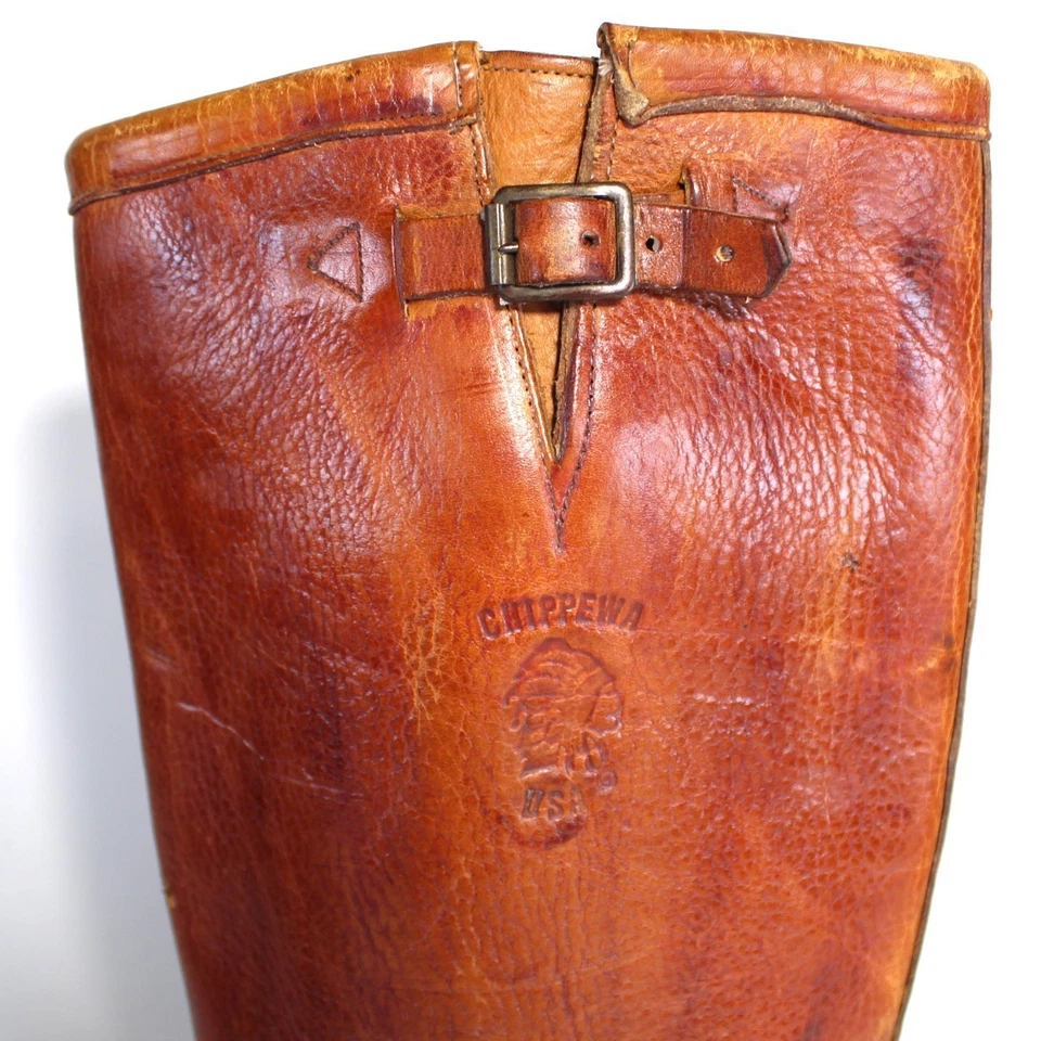 Vintage Chippewa Snake Boots Bison Leather  17" Style 23912 Men’s Size 10EE - Image 4 of 4