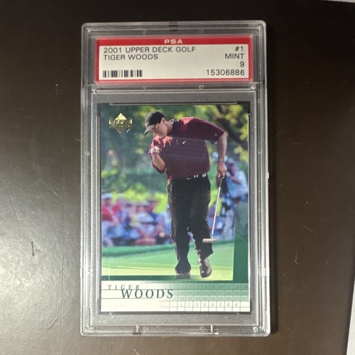 Upper Deck 2001 Golf Tiger Woods #1 Rookie Base PGA Tour Stanford PSA 9