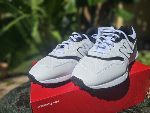 SIZE 14 Wide New Balance 997 Golf Shoes Men's White Black NBG997SWT Spikeless - Picture 8 of 16