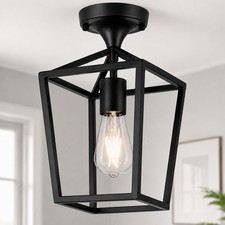 Matte Black Flush Mount Ceiling Light Fixture Industrial Lighting