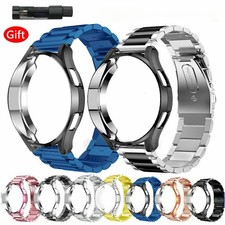 Metal Watch Band Strap TPU Cover For Samsung Galaxy Watch 4 5 6 7 44/45/46/47mm