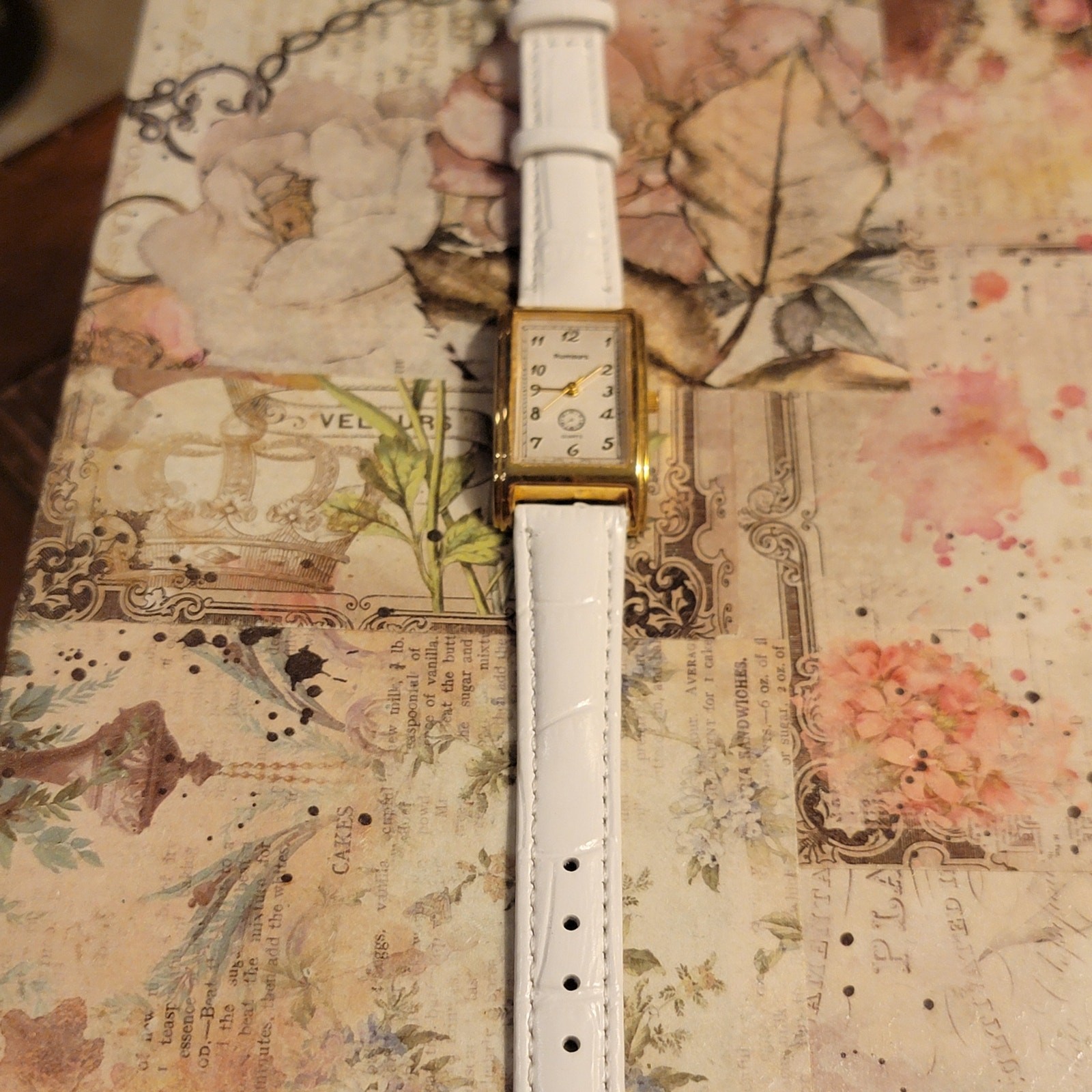 Rumours Gold-Tone Rectangular Quartz Watch White … - image 2