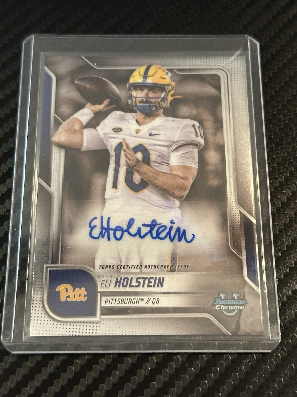 Eli Holstein #BCA-EHO 2025 Bowman University Chrome Sapphire Football Chrome Prospect Autographs