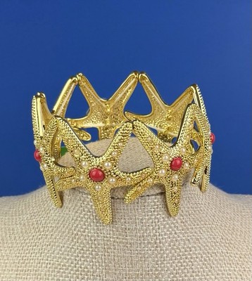 Lilly Pulitzer Gold Starfish Stretch Bracelet with Faux Pearl and Coral Accents