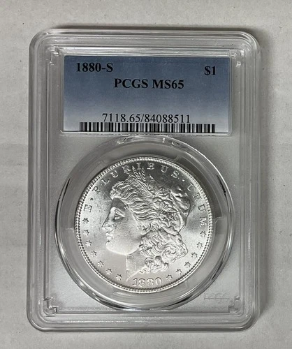 Morgan Silver Dollar. 1880-S  MS65 White Beauty/Strong Strike