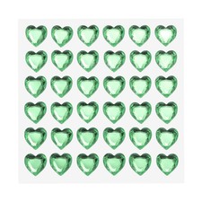 144 Pcs Green Heart Rhinestone 10mm Self Adhesive Gems Jewelry Stickers