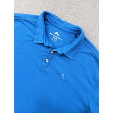 Tommy Bahama Polo Shirt Embroidered Marlin Logo Short Sleeve Blue Mens XL