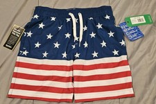 Tipsy Elves Swim Trunks Boys YL American Flag Old Glory Patriotic Stars Stripes