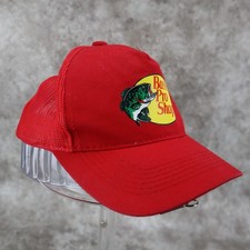 Bass Pro Shops Mesh Hat Ball Cap Red Fishing Youth Snapback Adjustable