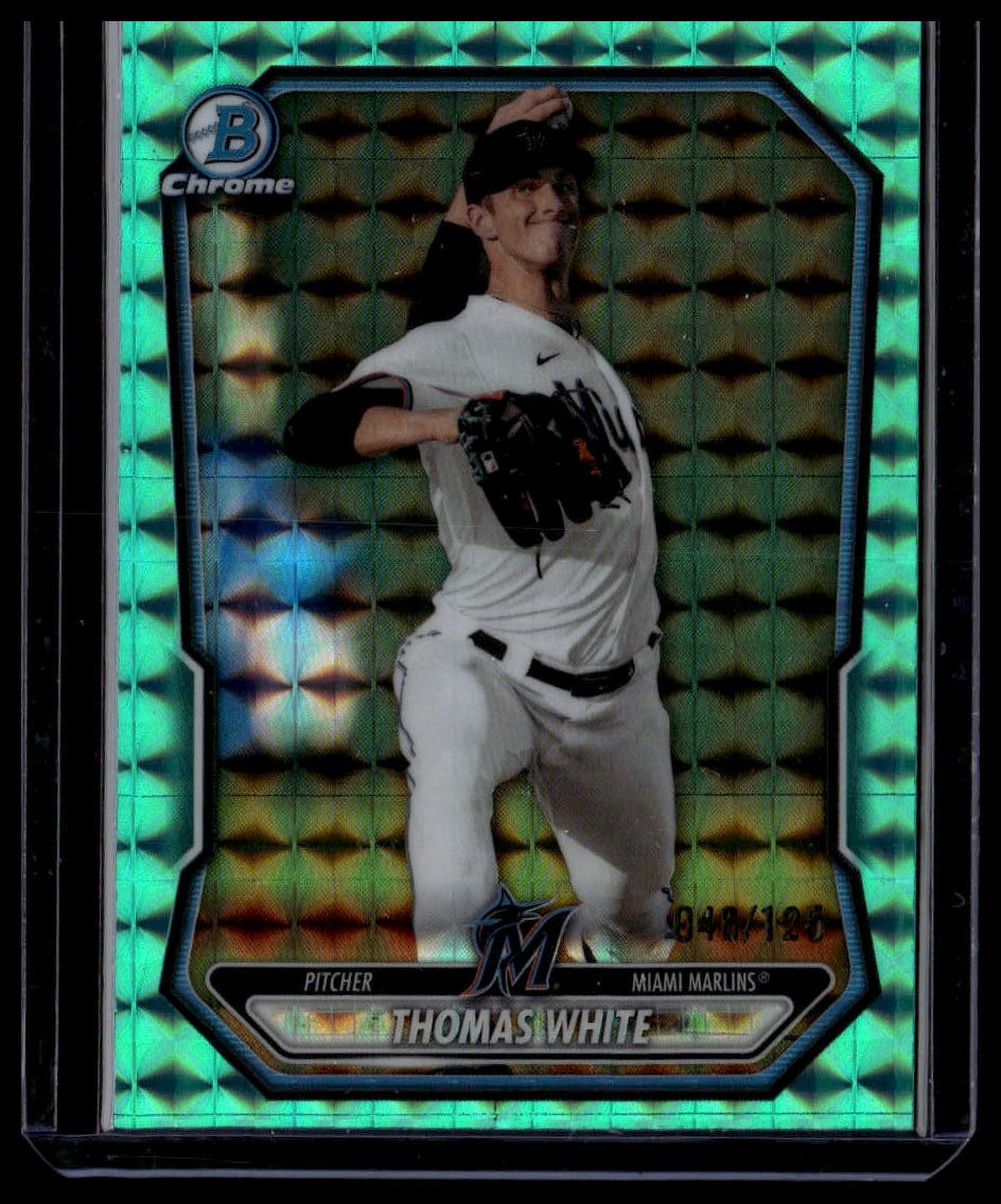 Thomas White 2026 Bowman Chrome Prospects Aqua Geometric Refractor #/125
