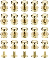 uxcell 9mm Ball Head Stud Rivets Screw Back, 20Pack Round 9mm, Light Golden 