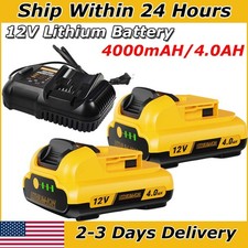 1-4X 12V 4.0Ah Max Lithium-Ion Battery/Charger For Dewalt DCB127-2 DCB120 DCB124