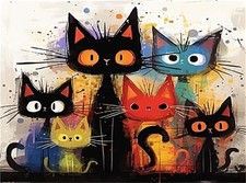 Cat Paint by Numbers Kits for Adults,Easy Adult 15.7 x 19.7 inches, cat