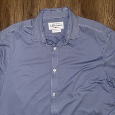 Mizzen + Main Spinnaker Collection Blue White Check USA Made Mens XXL Trim Fit
