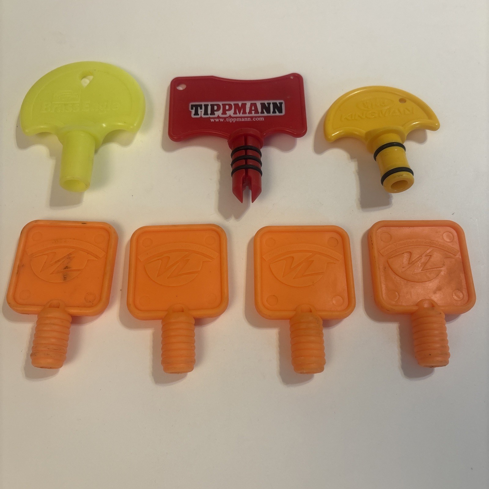 Rare 7 Vintage Paintball Barrel Plug Lot Tippman, Brass Eagle, Spyder Kingman