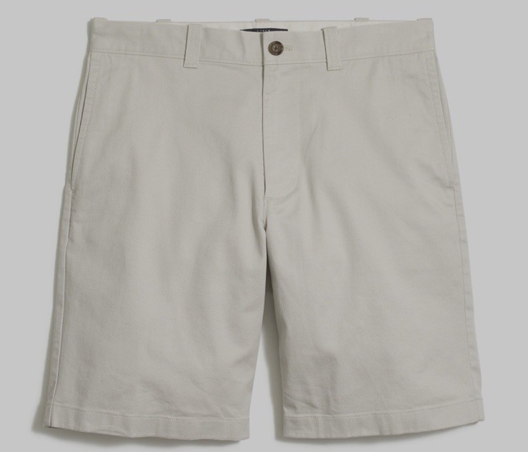 NEW J. Crew Mens Shorts, 32 Waist Flat Front Khaki Stone Beige 9 inch Inseam