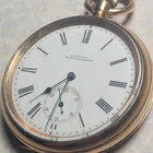 Honest Antique Waltham Open Face Pocket Watch Gold Plated 42 mm Perfect Dial