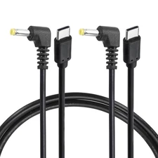 2Pcs 60W PD Trigger Cable, 20V 3A 4.0x1.7mm Type-C Right Angle Power Cord 0.97m