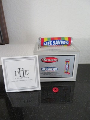VINTAGE LIFESAVERS PHB PORCELAIN HINGED TRINKET BOX WITH BOX