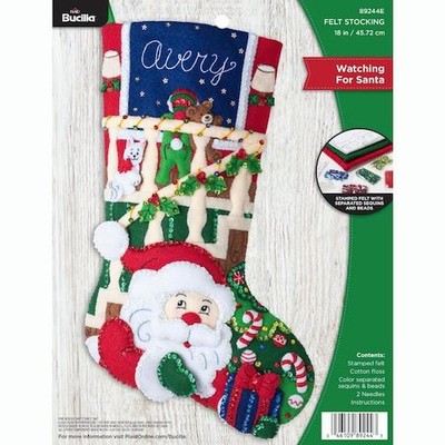 Bucilla 18'' Filz Weihnachtsstrumpf Kit-Auf den Weihnachtsmann achten