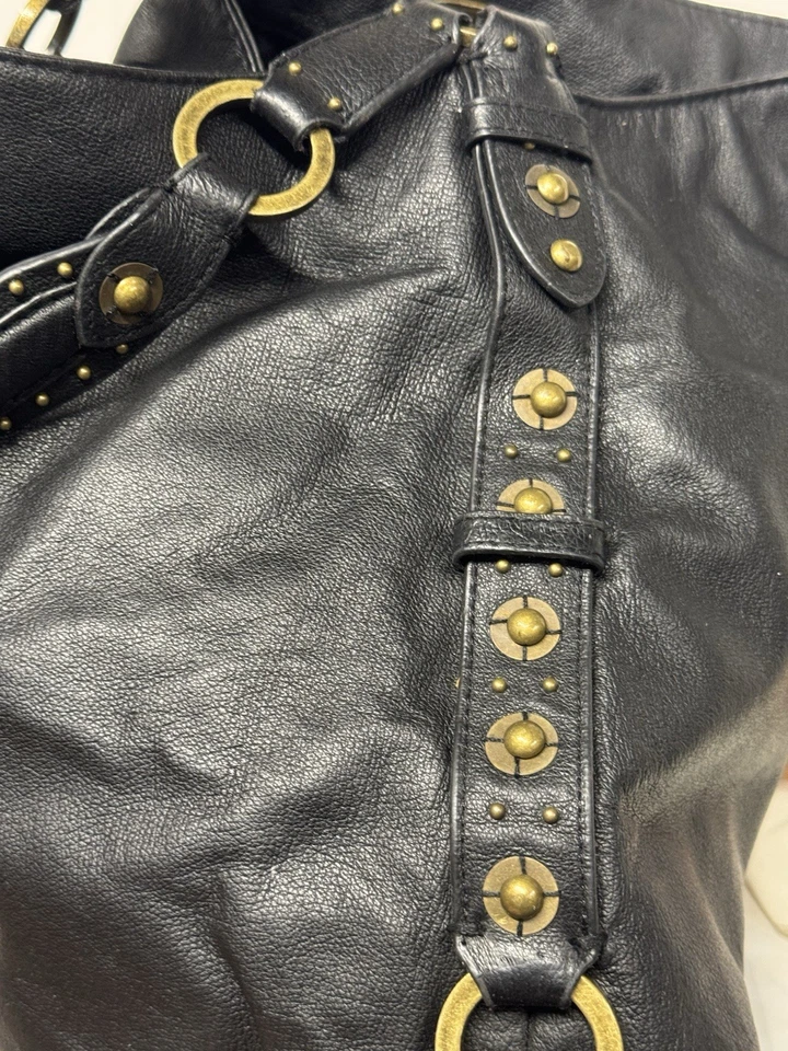 Bolso de mano hobo de cuero negro vintage de Wilson estilo 35144-01 Foto 3 de 4