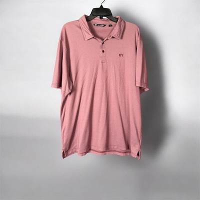 Travis Matthew Men s Red Pima Cotton Short Sleeve Polo Shirt XXL Purple Golf