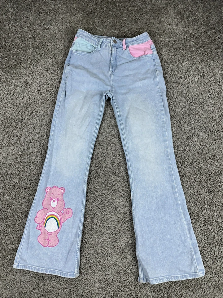 Care Bears Justice Jeans Girls 18 Light Wash Cheer Bear Graphic Pastel Pockets - Image 2 of 4