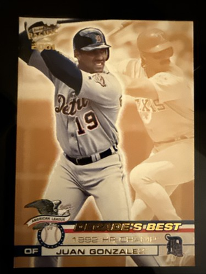 #ad JUAN GONZALEZ PACIFIC DECADE#x27;S BEST GOLD FOIL DETROIT TIGERS #5 2001 01 $4.99