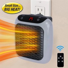 Space Heater Digital Electric Heater Wall Outlet Small Fan Home Warmer（800W)