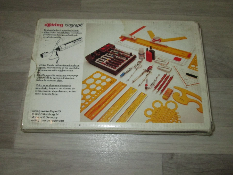 LOT ROTRING ISOGRAPH COFFRET VINTAGE COMPLET + 2 STYLOS 20-30-35-40-50-70 - Photo 2/4