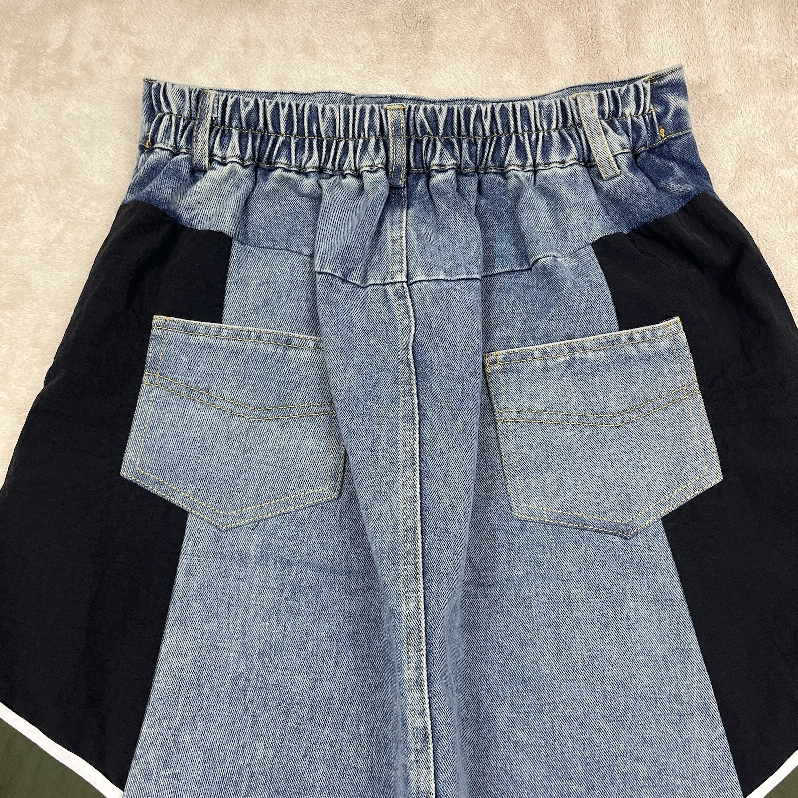 Lissimo Denim Patchwork Striped Contrast Versatil… - image 3