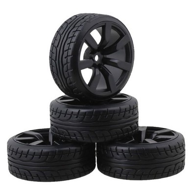 4X 12mm Hex Hub Drift Wheel Rim Tires for Tamiya TT01 TT02 1/10 RC Racing Car y