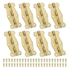 8 Pack Small Vintage Box Hinges 2 Inch 90-Degree Butterfly Hinges Gold