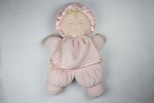 Eden Sleeping Plush Baby Doll Pink Satin Trim 10" Closed Eyes Vintage Lovey