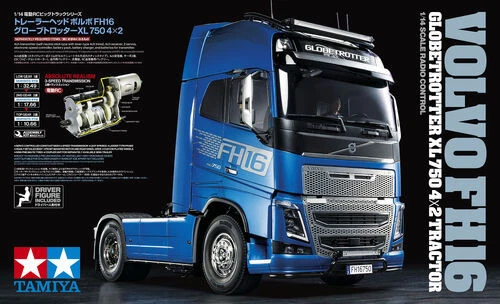 Tamiya 56375 1/14 RC 1:14 Volvo FH16 XL 750 4x2 Kit - Photo 1/1