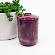 Vintage 80's Celluloid Faux Marble Swirl Retro Bathroom Toothbrush Holder Purple