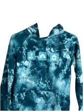 ALL IN MOTION Boys Fleece Hoodie Tie thumbholes Pocket Size 12-14 L Green