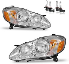 Headlights Assembly for 2003-2008 Toyota Corolla Headlamp Replacement Clear Lens
