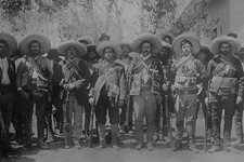 Pancho Villa and Staff Poster Print