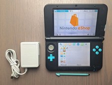 Nintendo 3DS XL Turquoise/Black | Charger + 128GB SD Card | USA Seller | Tested