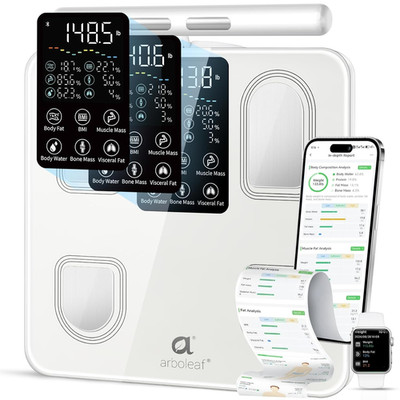Scale for Body Weight, 8-Electrode Smart Scale with BMI, Body Fat, Muscle Mass,