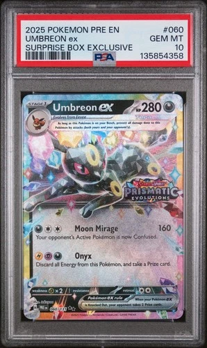 2025 POKEMON PRE EN-PRISMATIC EVOLUTIONS #060 UMBREON EX PSA 10