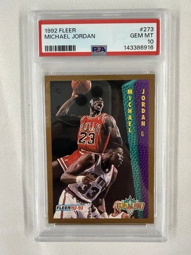 1992 FLEER MICHAEL JORDAN SLAM DUNK PSA 10