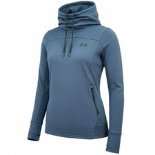 Under Armour Loose Fit Cowl Neck Sweatshirt Womens Navy Blue Thumbholes Size Med