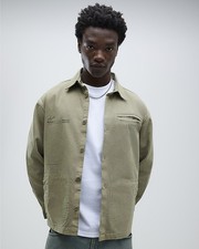 River Island Mens Overshirt Green Long Sleeve L'espoir Graphic Long Sleeve Top